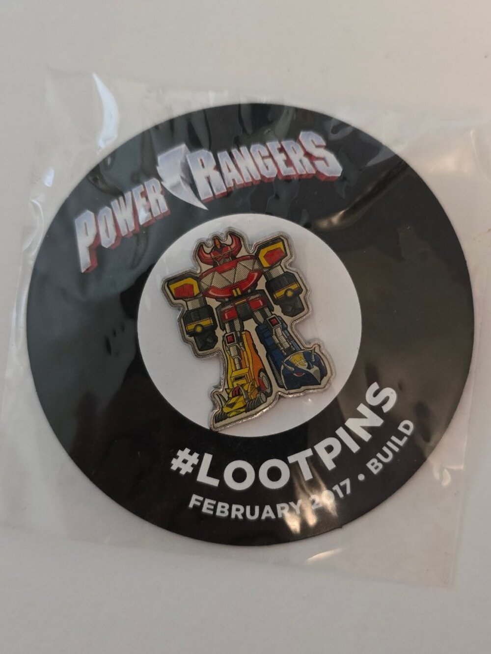 Power Rangers Megazord Collector's Pin February 2017 "Build" Loot Crate
